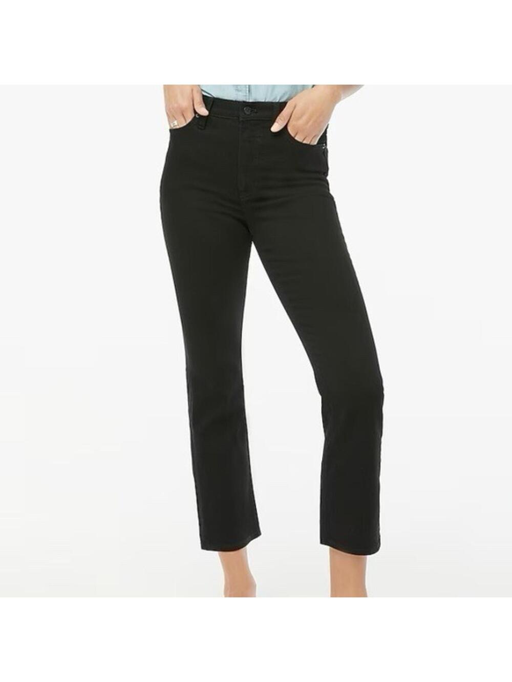 J.CREW NWOT Women’s High-Rise Flare Crop Jeans In Black-Size 26